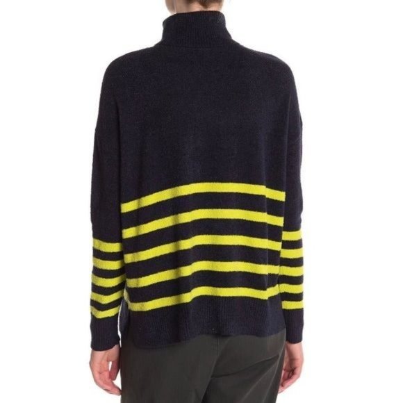 Vince Camuto Striped Chenille Knit Dolman Sleeve Ribbed Trim Turtleneck … - Picture 2 of 8